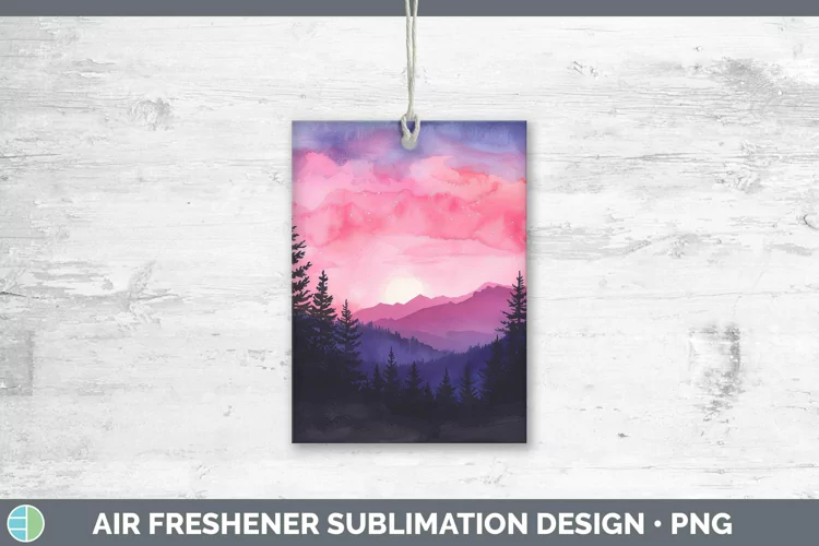 Pink Scenic View Air Freshener Sublimation Car Freshener Des