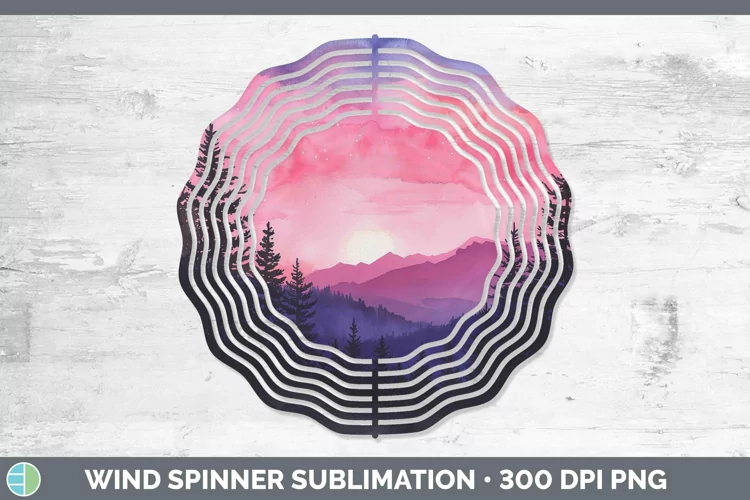Pink Scenic View Wind Spinner Sublimation Spinner Designs