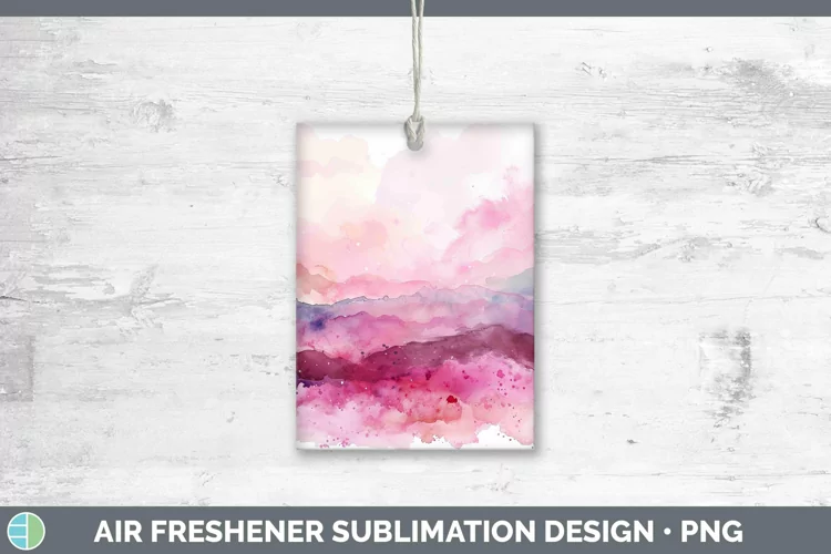 Pink Abstract Landscape Air Freshener Sublimation Car Freshe