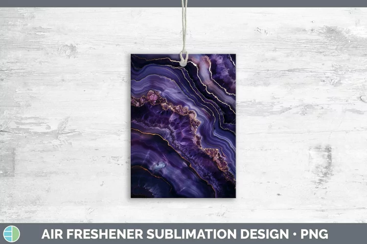Purple Geode Air Freshener Sublimation Car Freshener Designs