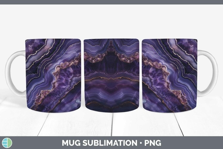 Purple Geode Mug Wrap Sublimation Coffee Cup Designs