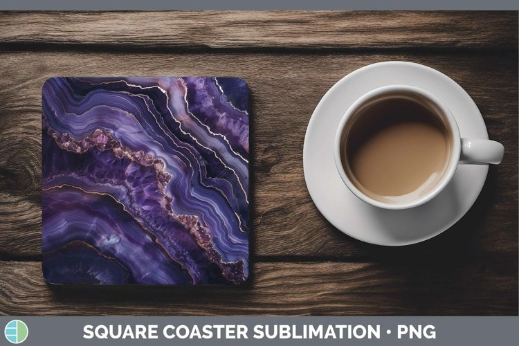 Purple Geode Square Coaster Sublimation Coaster Designs example image 1