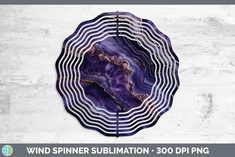 Purple Geode Wind Spinner Sublimation Spinner Designs
