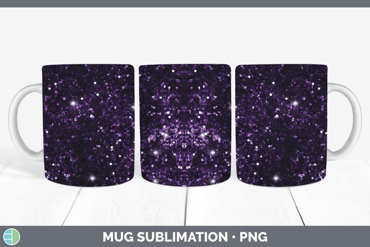 Purple Glitter Mug Wrap Sublimation Coffee Cup Designs