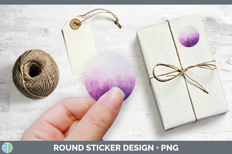 Purple Gradient Ombre Stickers | Round Labels Designs
