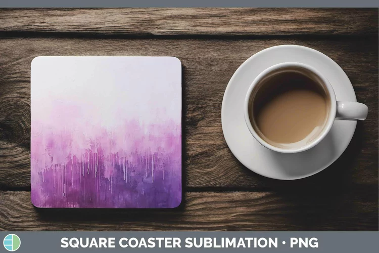 Purple Gradient Ombre Square Coaster Sublimation Coaster Des