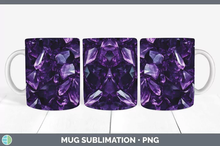 Purple Holographic Mug Wrap Sublimation Coffee Cup Designs