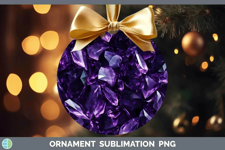 Purple Holographic Ornament Sublimation Bauble Designs