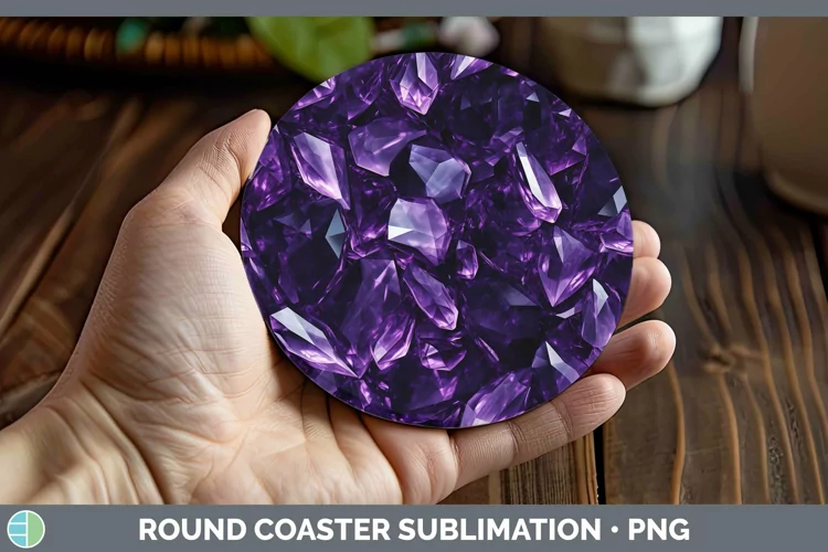 Purple Holographic Round Coaster Sublimation Coaster Designs