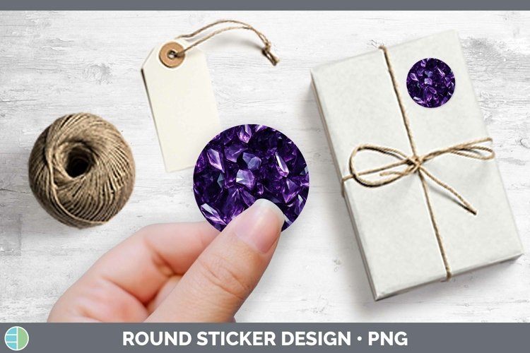 Purple Holographic Stickers | Round Labels Designs example image 1