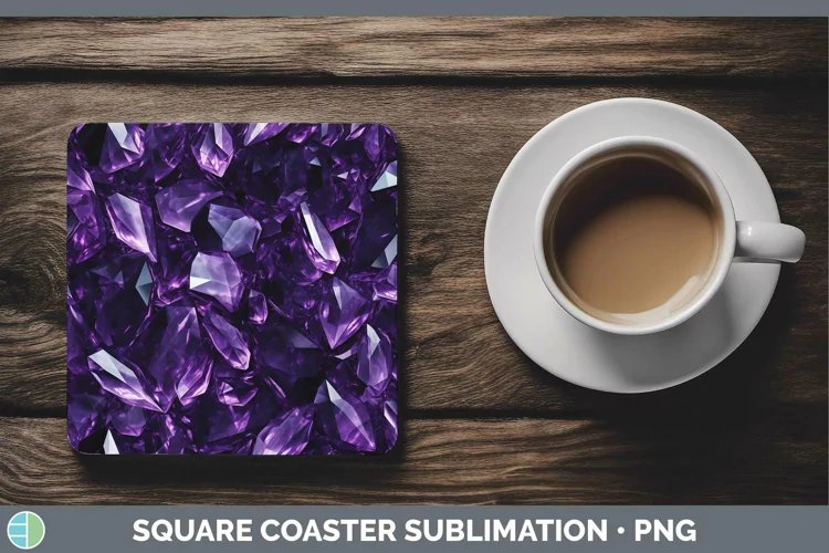 Purple Holographic Square Coaster Sublimation Coaster Design