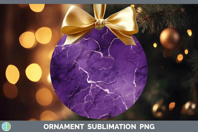 Purple Marble Ornament Sublimation Bauble Designs