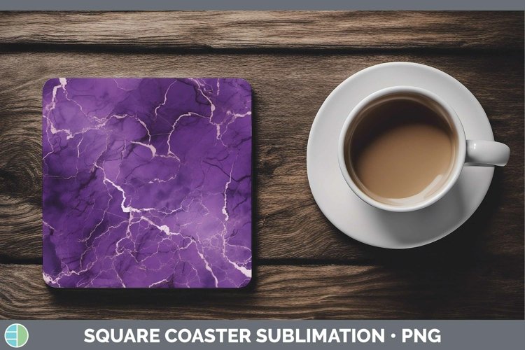 Purple Marble Square Coaster Sublimation Coaster Designs example image 1