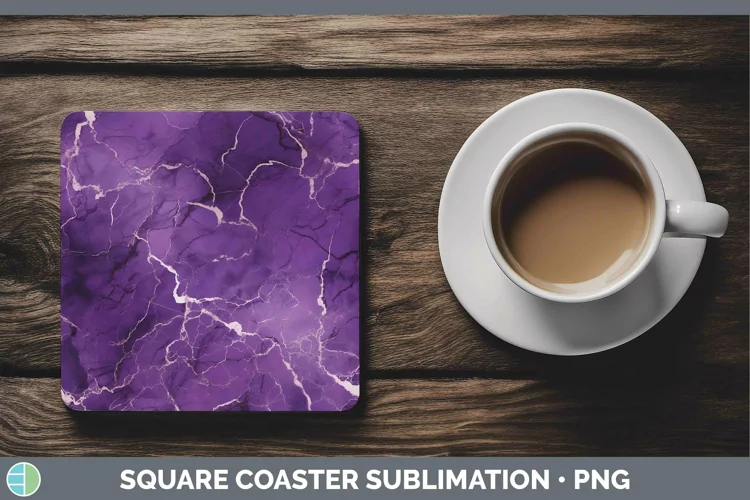 Purple Marble Square Coaster Sublimation Coaster Designs