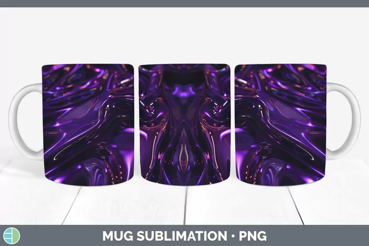 Purple Opalescent Mug Wrap Sublimation Coffee Cup Designs