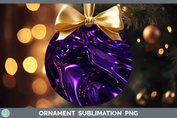 Purple Opalescent Ornament Sublimation Bauble Designs