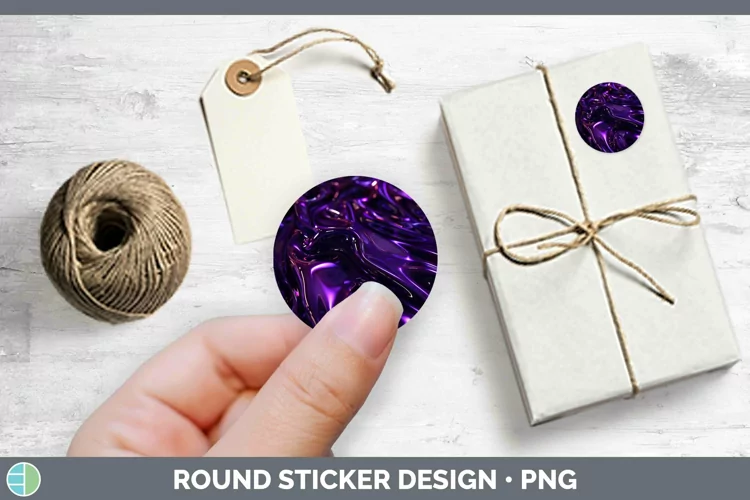 Purple Opalescent Stickers | Round Labels Designs