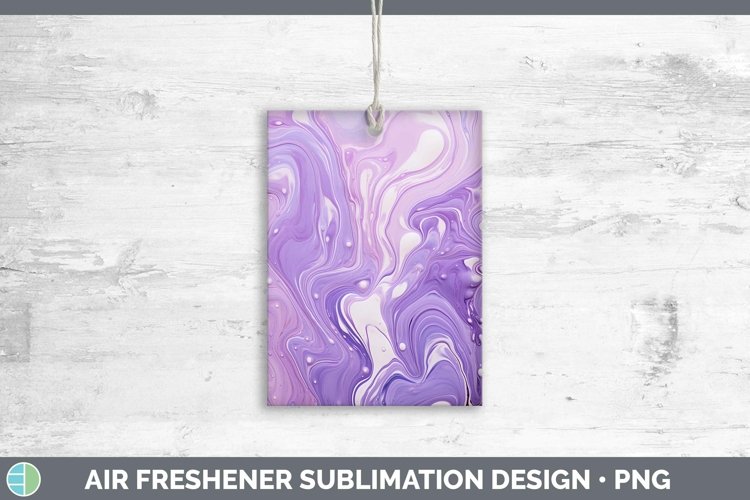 Purple Paint Pour Air Freshener Sublimation Car Freshener De example image 1