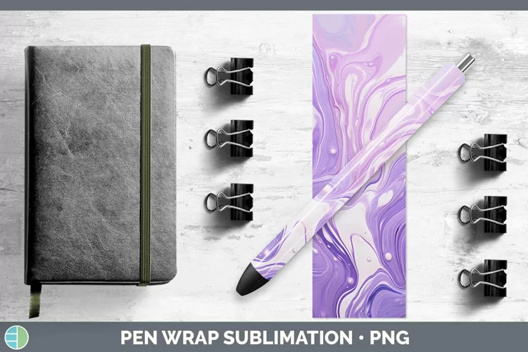 Purple Paint Pour Pen Wrap Sublimation Epoxy Pen Designs