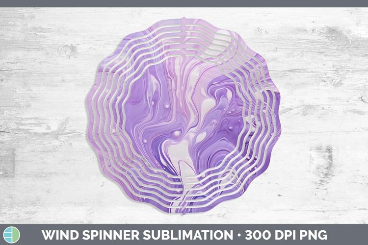 Purple Paint Pour Wind Spinner Sublimation Spinner Designs
