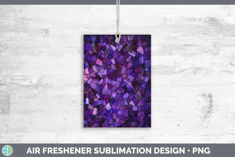 Purple Stained Glass Air Freshener Sublimation Car Freshener example image 1