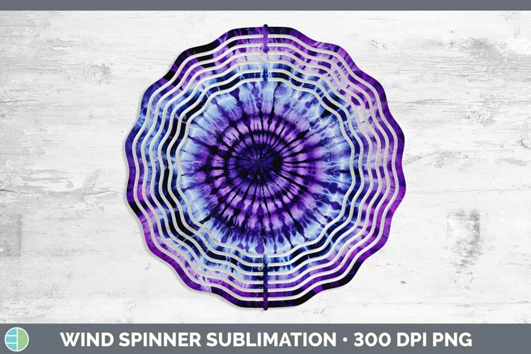 Purple Tie Dye Wind Spinner Sublimation Spinner Designs