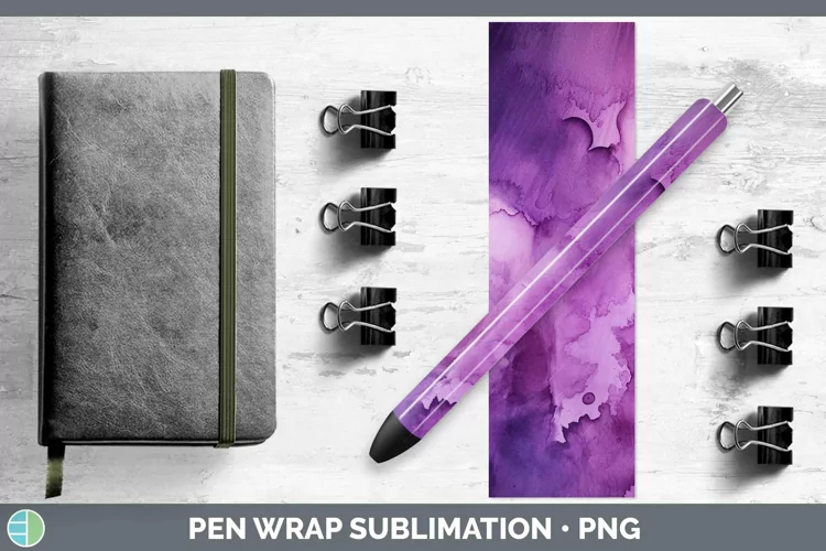 Purple Watercolor Pen Wrap Sublimation Epoxy Pen Designs