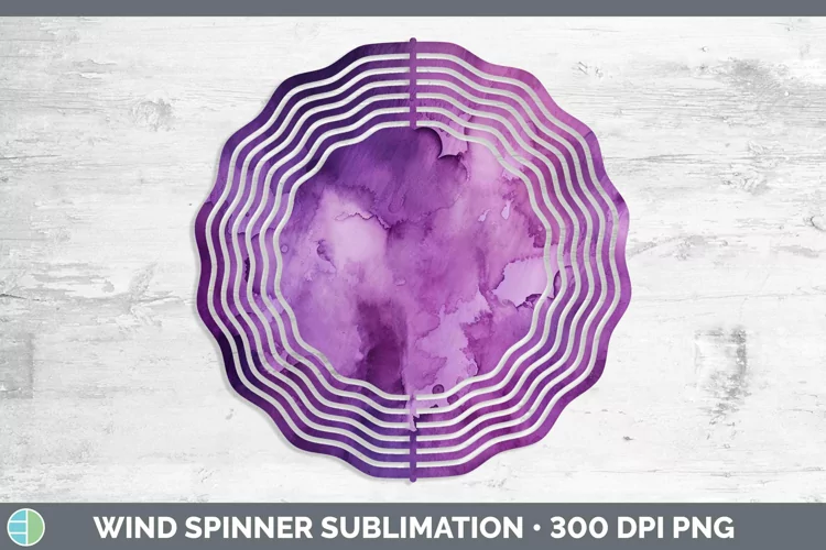 Purple Watercolor Wind Spinner Sublimation Spinner Designs