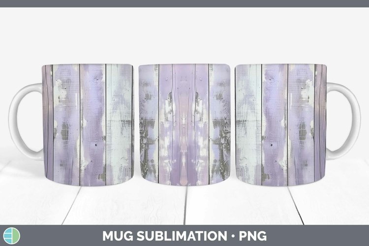 Purple Wood Mug Wrap Sublimation Coffee Cup Designs
