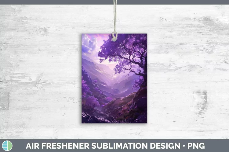 Purple Scenic View Air Freshener Sublimation Car Freshener D