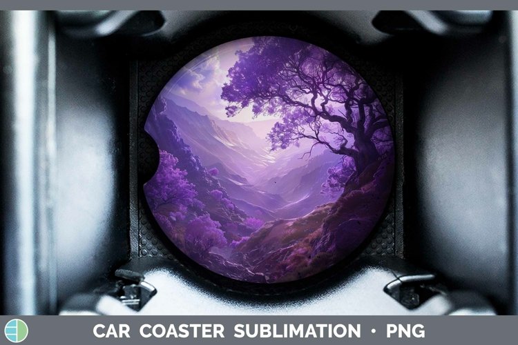Purple Scenic View Car Coaster Sublimation Coaster Designs