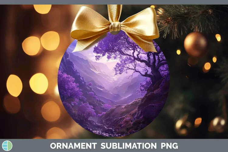 Purple Scenic View Ornament Sublimation Bauble Designs