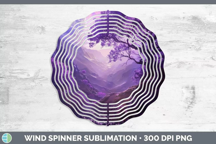 Purple Scenic View Wind Spinner Sublimation Spinner Designs