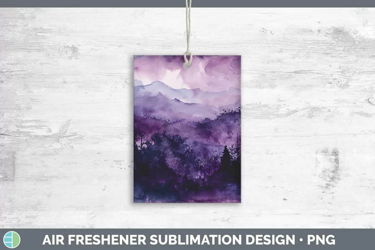 Purple Landscape Air Freshener Sublimation Car Freshener Des