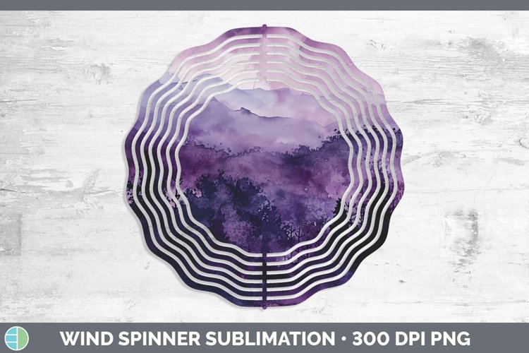Purple Landscape Wind Spinner Sublimation Spinner Designs example image 1