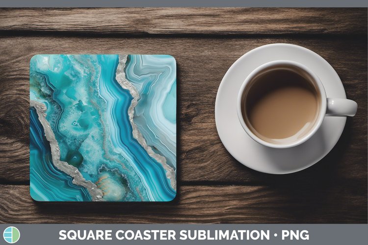 GorgeousBlue Square Coaster design.