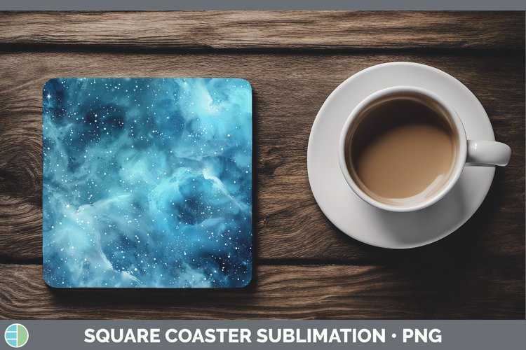 Blue Galaxy Square Coaster Sublimation Coaster Designs