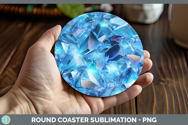 Blue Holographic Round Coaster Sublimation Coaster Designs