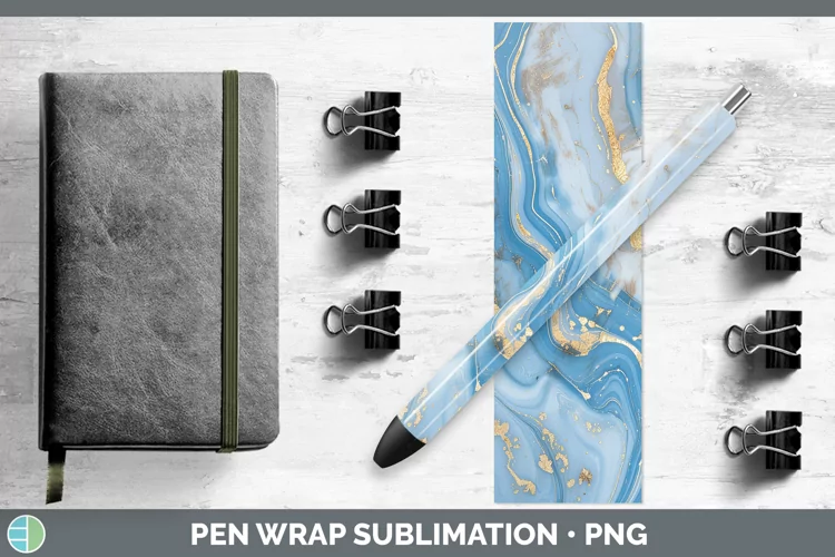 Blue Marble Pen Wrap Sublimation Epoxy Pen Designs