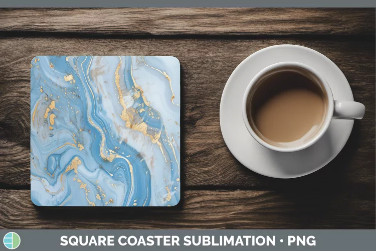 Blue Marble Square Coaster Sublimation Coaster Designs