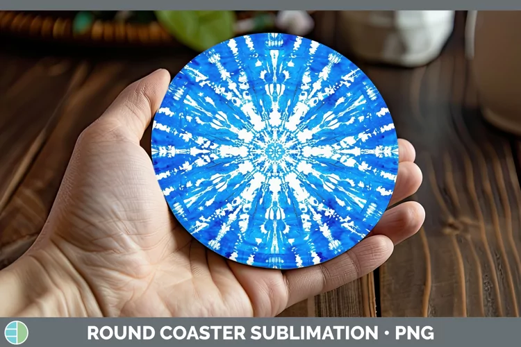 Blue Tie Dye Round Coaster Sublimation Coaster Designs