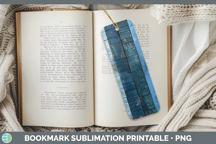 Blue Wood Bookmark Sublimation Printable Designs