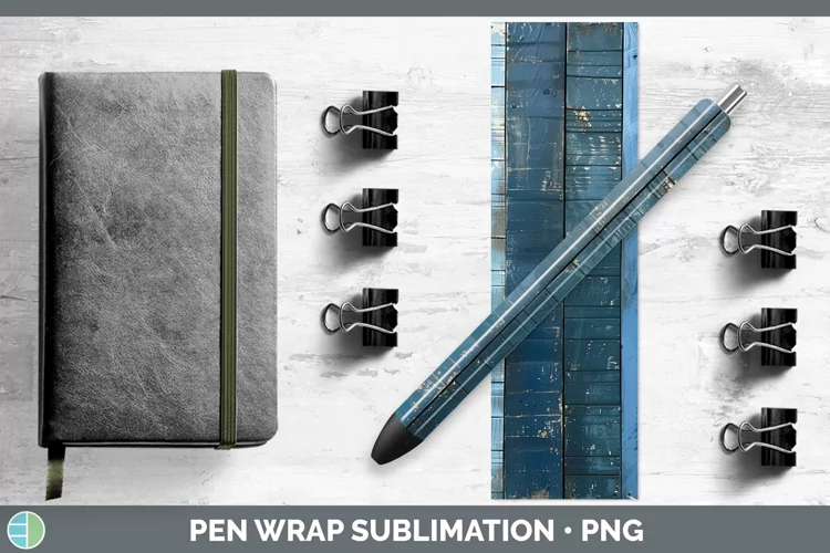 Blue Wood Pen Wrap Sublimation Epoxy Pen Designs