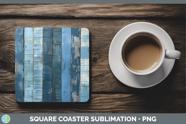 Blue Wood Square Coaster Sublimation Coaster Designs