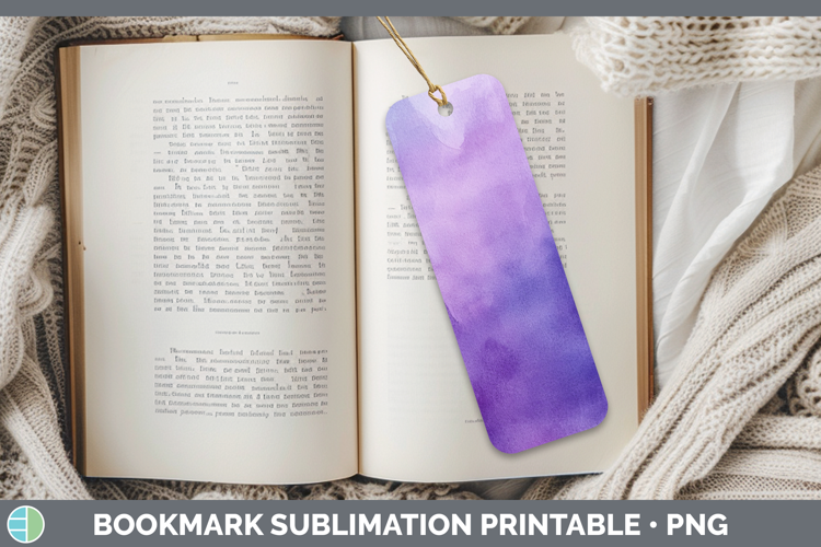Watercolor Purple Bookmark Sublimation Printable Designs