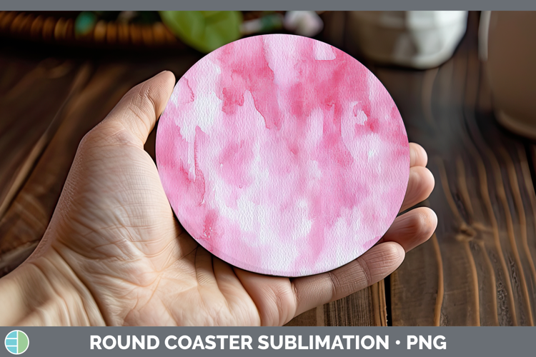 Watercolor Pink Round Coaster Sublimation Coaster Designs