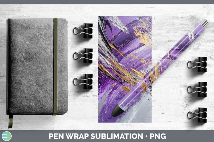 Abstract Purple Pen Wrap Sublimation Pen Designs example image 1