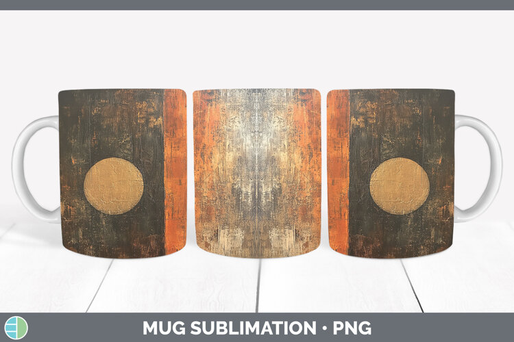 Abstract Brown Mug Wrap Sublimation Coffee Cup Designs example image 1