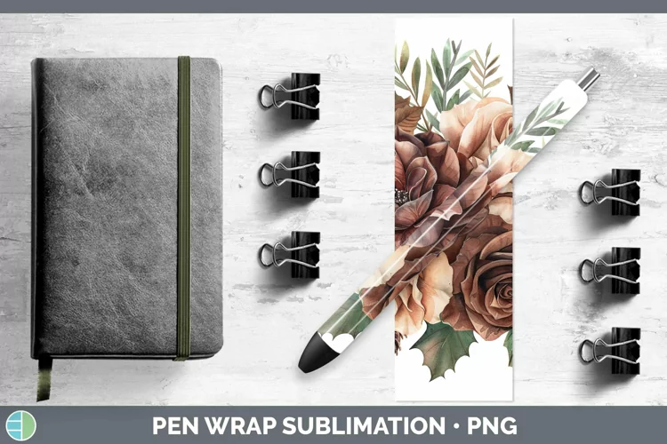 Christmas Rose Pen Wrap Sublimation Epoxy Pen Designs