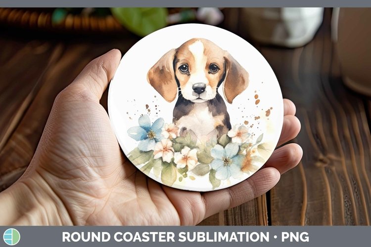 GorgeousCartoon Watercolor Round Coaster design.